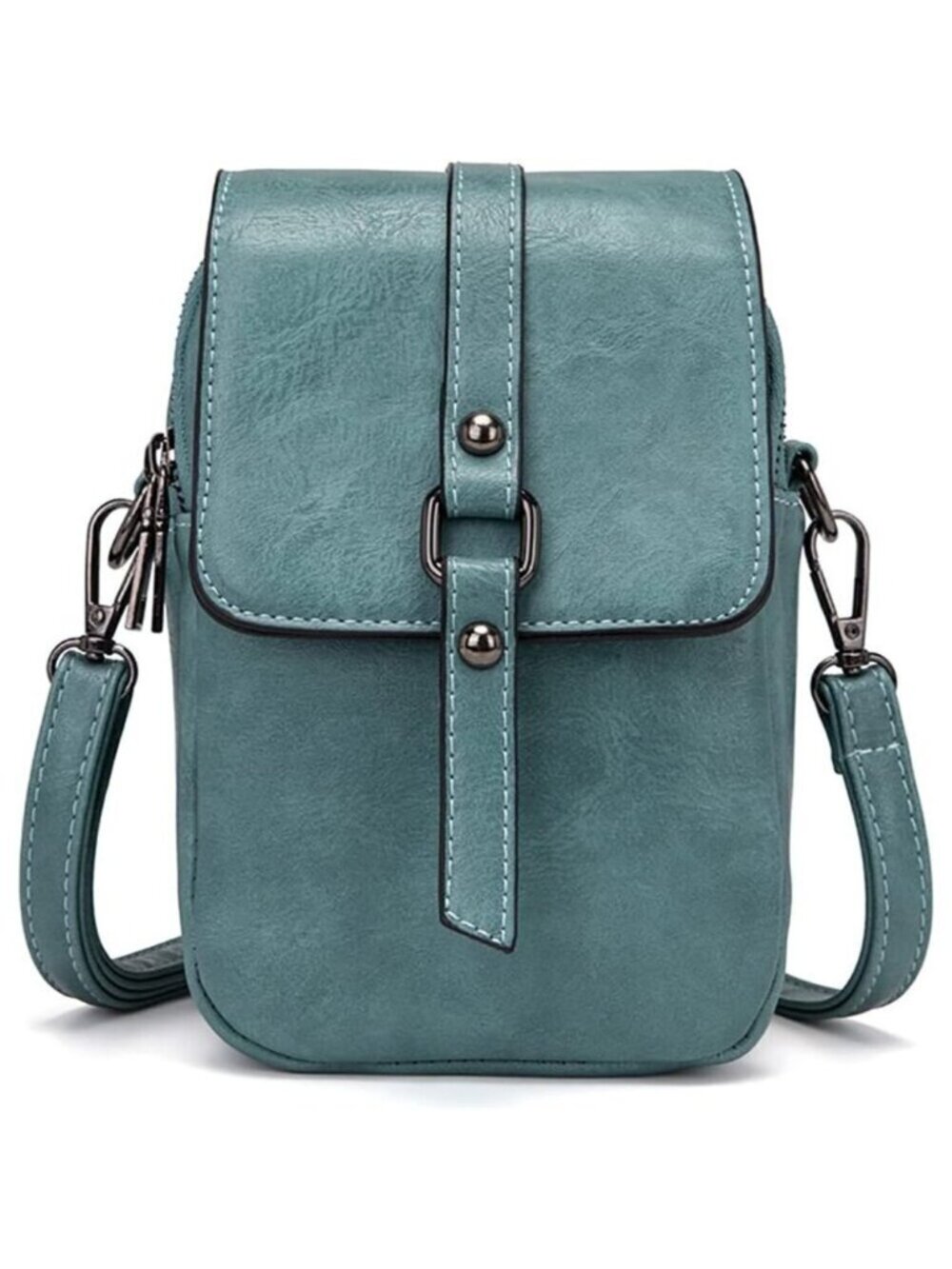 Women's Blue Vintage Cross Body Phone Bag Small Messenger Shoulder Handbag